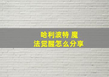 哈利波特 魔法觉醒怎么分享